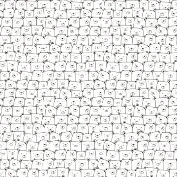 Cute bear seamless pattern background. Vector illustration. Illustrazione stock