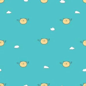 Cute bear seamless pattern background. Vector illustration. Stock Illustration