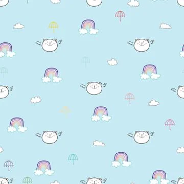 Cute bear seamless pattern background. Vector illustration. Stock Illustration