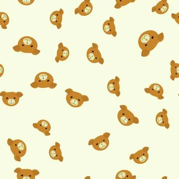 Cute bear seamless pattern background. Vector illustration. Stock Illustration