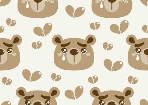 Cute bear seamless pattern Stock Illustration