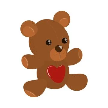 Cute bear toy Illustrazione stock