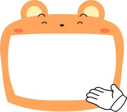 Cute Bear whiteboard Stock Illustration