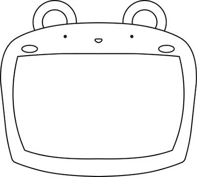 Cute Bear whiteboard outline Stock Illustration