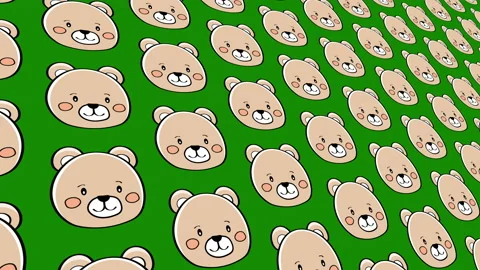 Cute bears Pattern background animation close up. Stock Footage 167828442