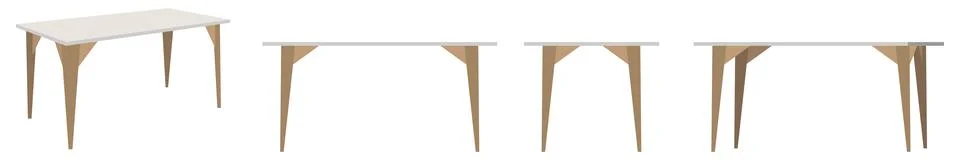 Cute beautiful modern table set Stock Illustration