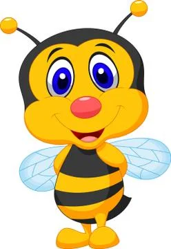Cute bee cartoon Stock Illustration