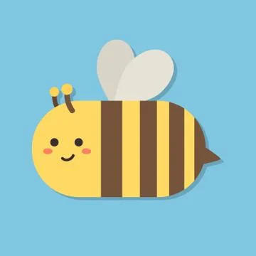 Cute Bee Cartoon Vector Stock Illustration