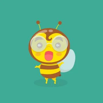 Cute bee cartoon vector isolated. Stock Illustration