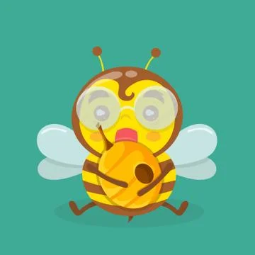 Cute bee cartoon vector isolated. Stock Illustration