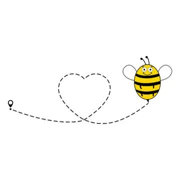Cute bee flying icon. Stock Illustration