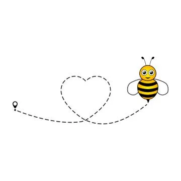 Cute bee flying icon. Stock Illustration