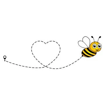 Cute bee flying icon. Stock Illustration