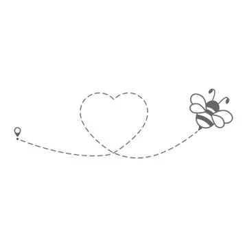 Cute bee flying icon. Stock Illustration