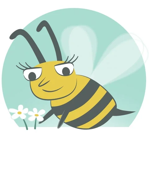 Cute bee flying next to two flowers Stock Footage 301544873