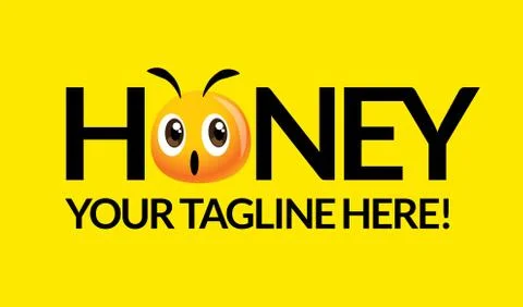 Cute bee head iconic with organic product brand name Ilustración de archivo