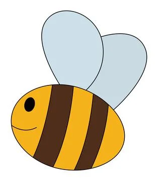 Cute bee isolated on a white background Stock Illustration