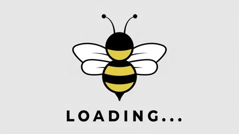 Cute bee loading indicator with flapping wings animation Stock Footage 342049314