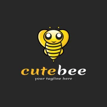 Cute Bee Logo Stock Illustration