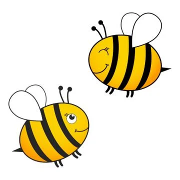 Cute bee set with emoji vector Stock Illustration