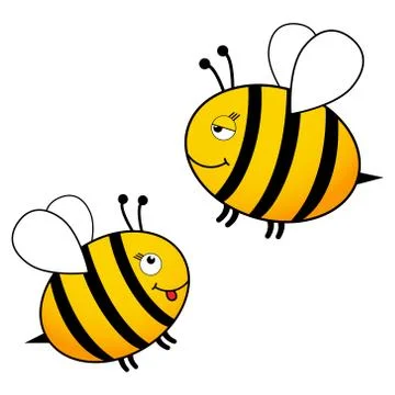 Cute bee set with emoji vector Stock Illustration