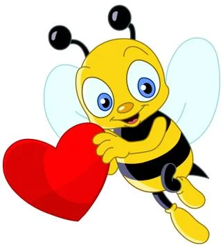 Cute bee valentine Stock Illustration