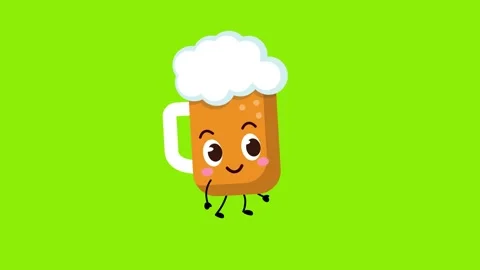 Cute beer character walking animation. Stock Footage 156023447