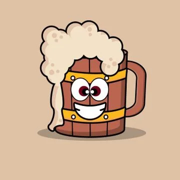 Cute Beer Mascot Stock Illustration