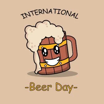 Cute Beer Mascot Stock Illustration