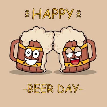 Cute Beer Mascot Stock Illustration