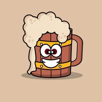 Cute Beer Mascot Stock Illustration