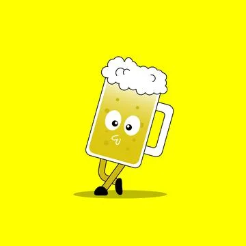 Cute Beer Mascot. Suitable for logo, illustration, etc. Stock Illustration