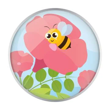 Cute bees cartoon Stock Illustration