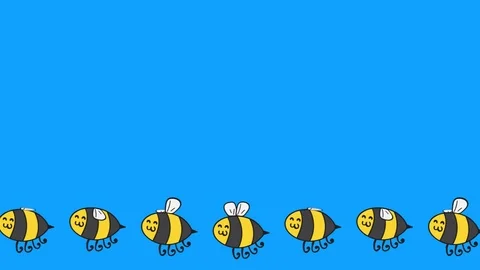 Cute bees loopable background Stock Footage 107787132