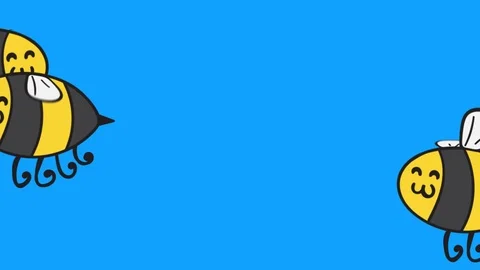 Cute bees loopable background Stock Footage 107787152