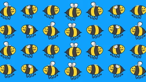 Cute bees loopable background Stock Footage 107787187