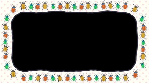 Cute Beetle Bug Pattern Frame Overlay Loop Video stock 346113667