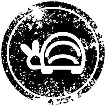 Cute beetle distressed icon Stock Illustration