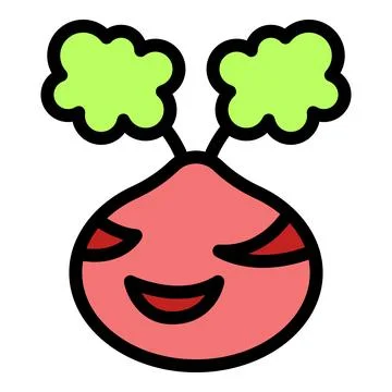Cute beetroot cartoon character smiling with green leaves Stock Illustration