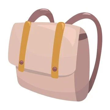 Cute beige boho backpack Stock Illustration