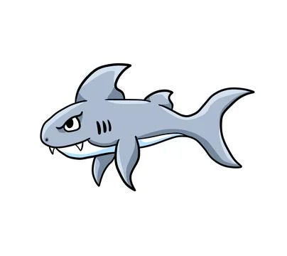 Cute Big Shark Stock Illustration