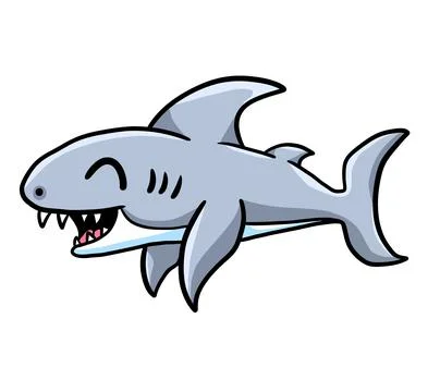 Cute Big Shark Stock Illustration