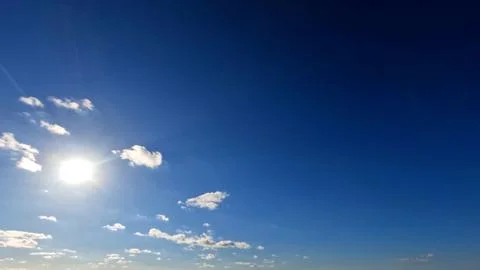 Cute big white clouds in the blue sky backdrop - photo of nature Stock Photos