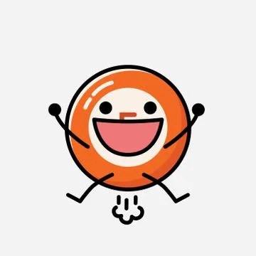 Cute Billiard Ball Mascot Vector Character in Flat Design Style Stock Illustration