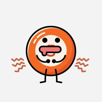 Cute Billiard Ball Mascot Vector Character in Flat Design Style Stock Illustration