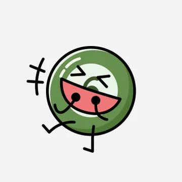 Cute Billiard Ball Mascot Vector Character in Flat Design Style Stock Illustration