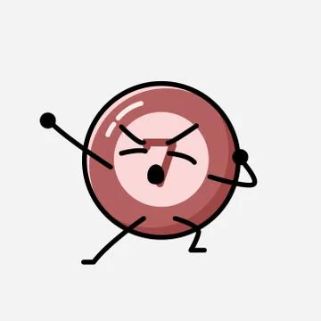 Cute Billiard Ball Mascot Vector Character in Flat Design Style Stock Illustration