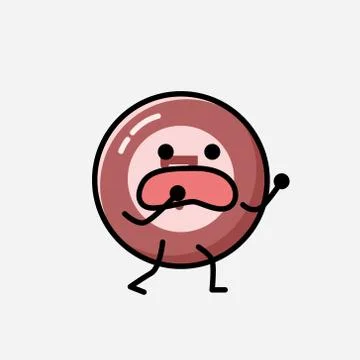 Cute Billiard Ball Mascot Vector Character in Flat Design Style Stock Illustration