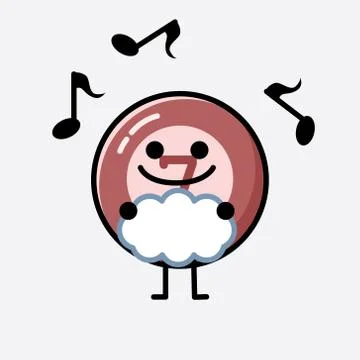 Cute Billiard Ball Mascot Vector Character in Flat Design Style Stock Illustration