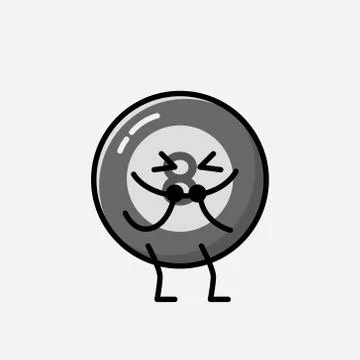 Cute Billiard Ball Mascot Vector Character in Flat Design Style Stock Illustration